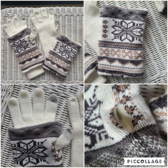 NWOT The Original MUK LUK Reversible Set Beanie, Scarf, Wrist-Warmers, Gloves - Picture 9 of 10